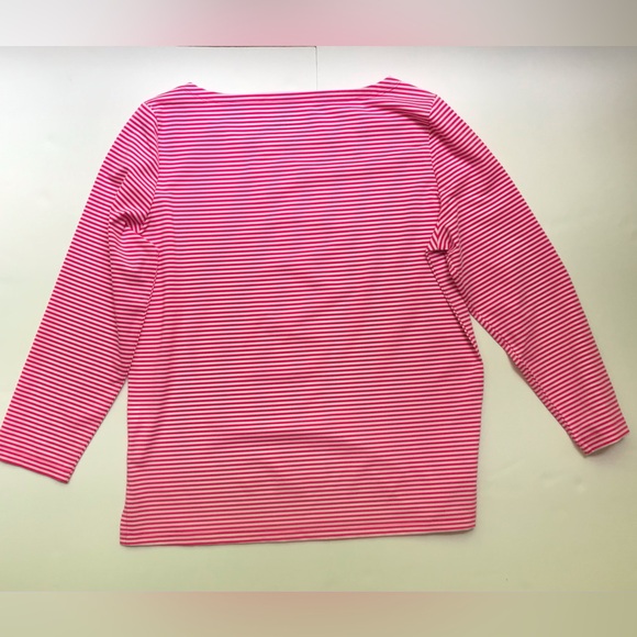 Vineyard Vines NWT Womens Size Large Pink/White Stripe Performance Top - Picture 2 of 5